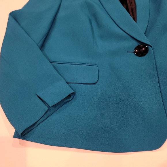 Nipon Boutique Single Button Shawl Collat Blazer Teal Blue 16W - Picture 6 of 13